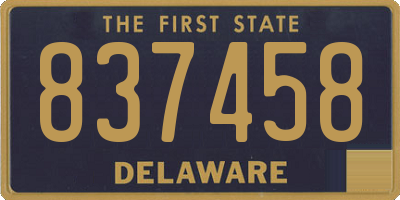 DE license plate 837458