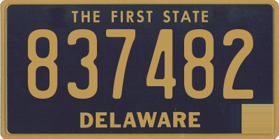 DE license plate 837482