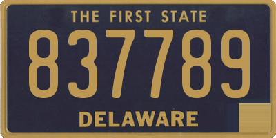 DE license plate 837789