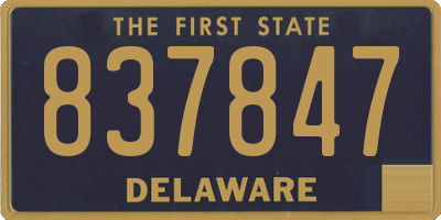 DE license plate 837847