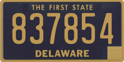 DE license plate 837854