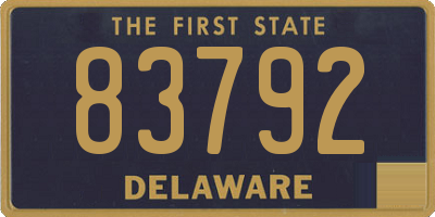 DE license plate 83792