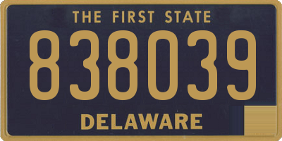 DE license plate 838039