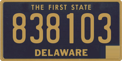 DE license plate 838103