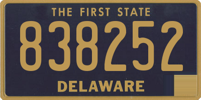 DE license plate 838252