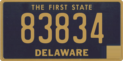 DE license plate 83834