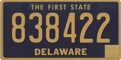 DE license plate 838422