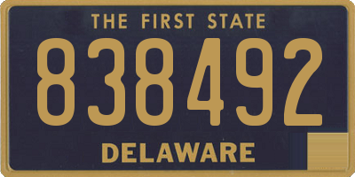DE license plate 838492