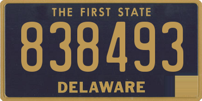 DE license plate 838493