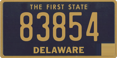 DE license plate 83854