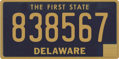 DE license plate 838567