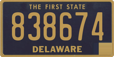 DE license plate 838674