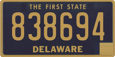 DE license plate 838694
