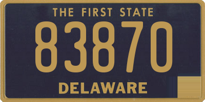 DE license plate 83870