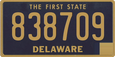 DE license plate 838709