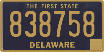 DE license plate 838758