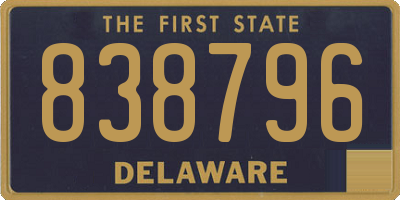 DE license plate 838796