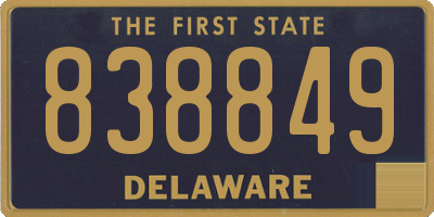 DE license plate 838849