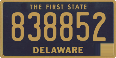 DE license plate 838852