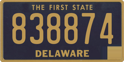 DE license plate 838874