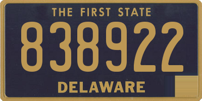 DE license plate 838922