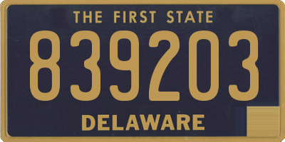 DE license plate 839203