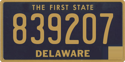 DE license plate 839207