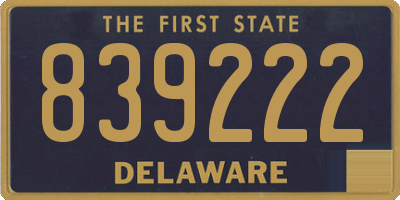 DE license plate 839222