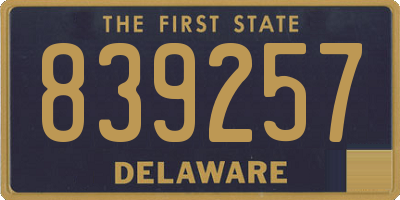 DE license plate 839257