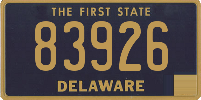 DE license plate 83926