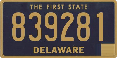 DE license plate 839281