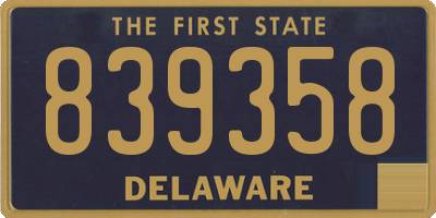 DE license plate 839358