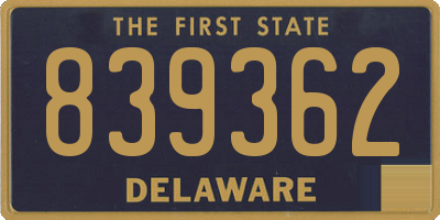 DE license plate 839362