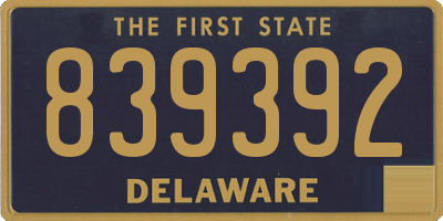 DE license plate 839392