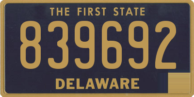 DE license plate 839692