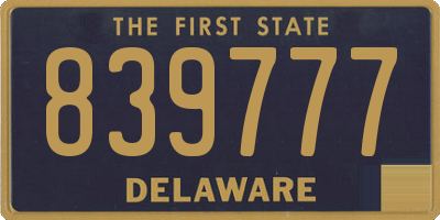 DE license plate 839777