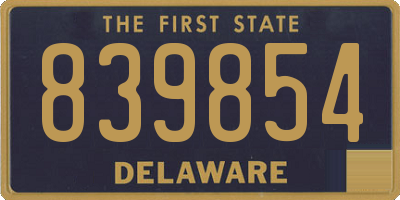 DE license plate 839854