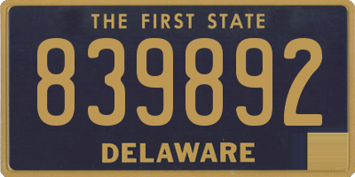 DE license plate 839892
