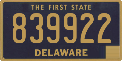 DE license plate 839922