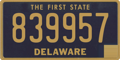 DE license plate 839957