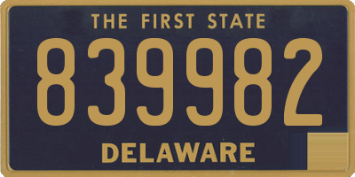 DE license plate 839982