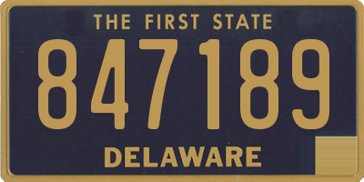 DE license plate 847189
