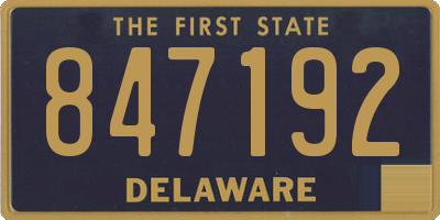DE license plate 847192