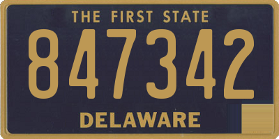 DE license plate 847342