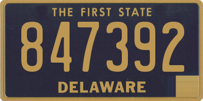 DE license plate 847392