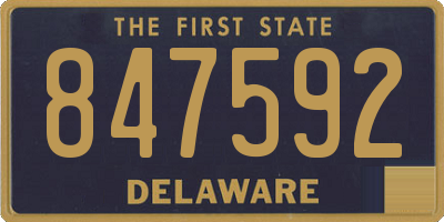 DE license plate 847592