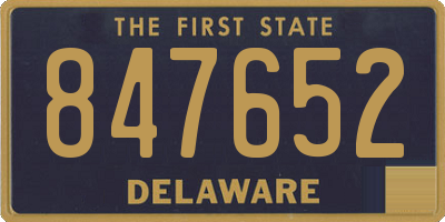 DE license plate 847652