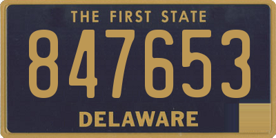 DE license plate 847653