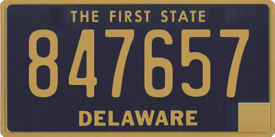 DE license plate 847657