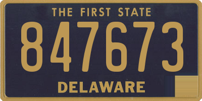 DE license plate 847673